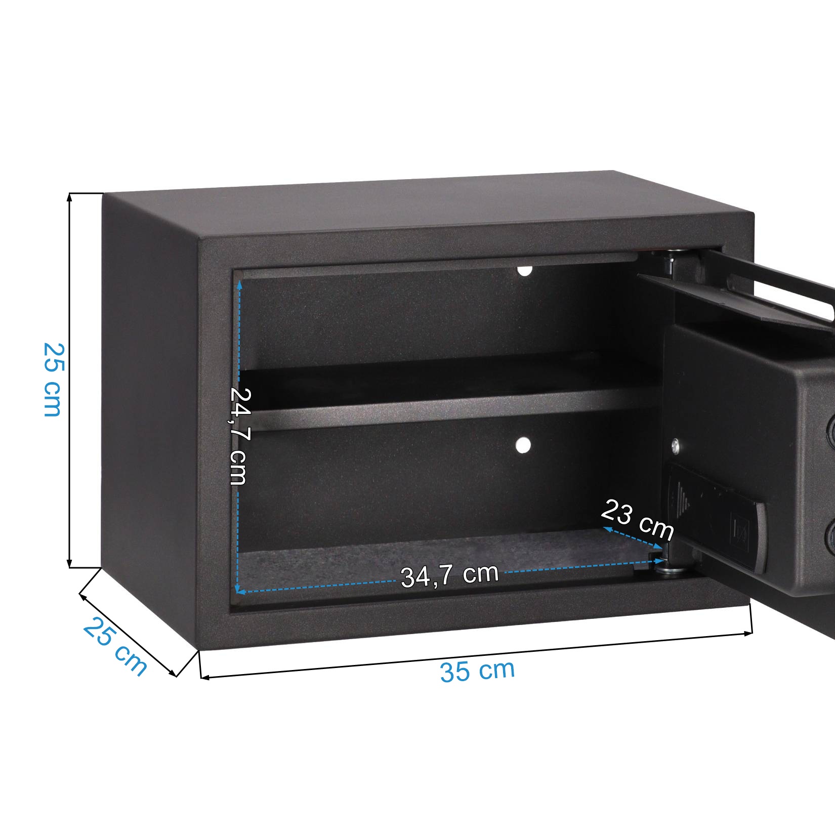 Wymiary sejfu Brihard Deposit LCD Black Pearl