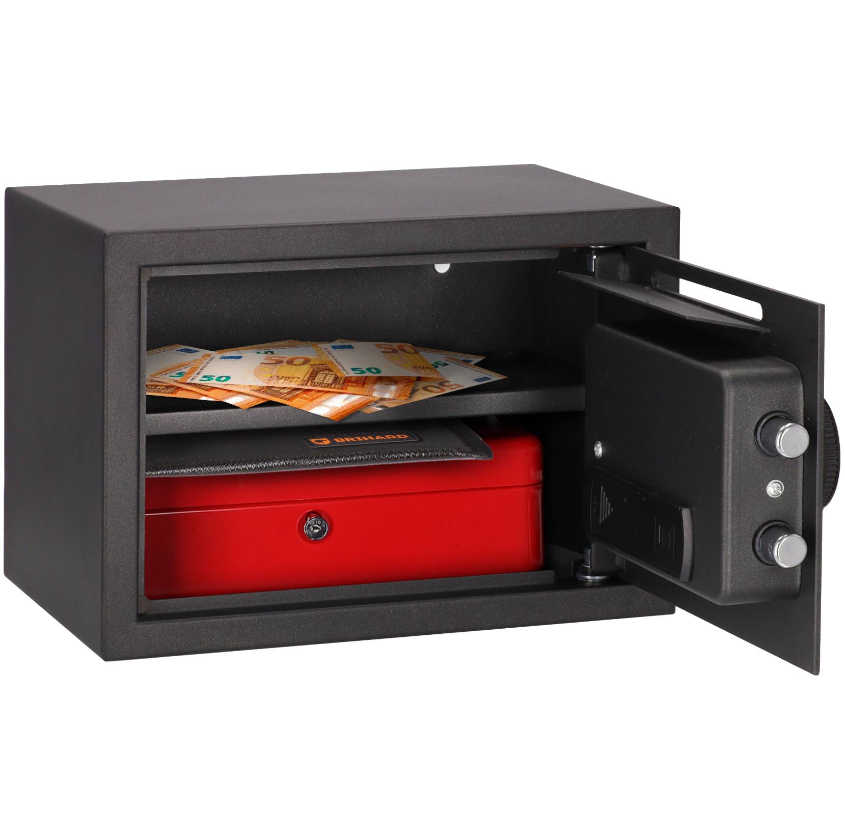 Zastosowanie sejfu Brihard Deposit LCD Black Pearl