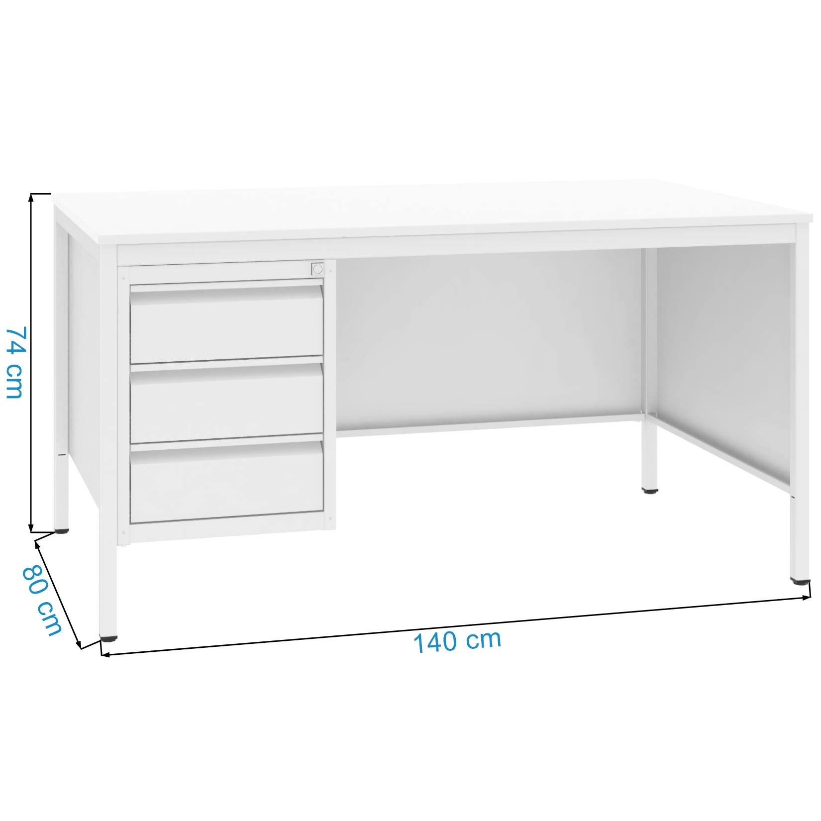 Wymiary biurka medycznego Malow BIM 021 ST