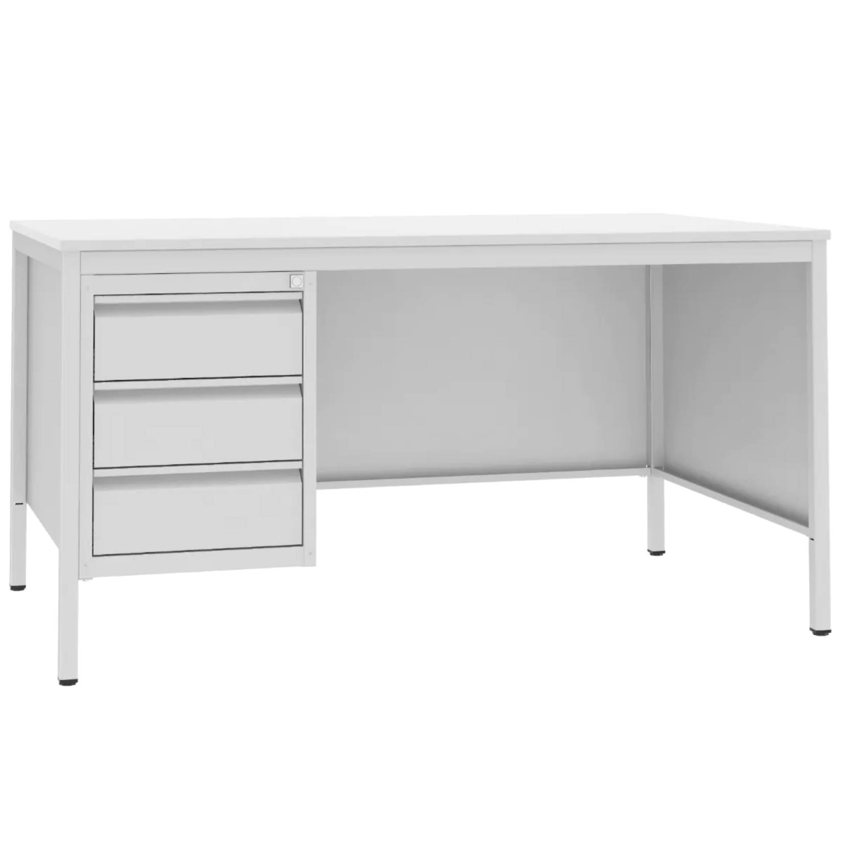 Medyczne biurko z szufladą na klucz Malow BIM 021 ST w kolorze szarym