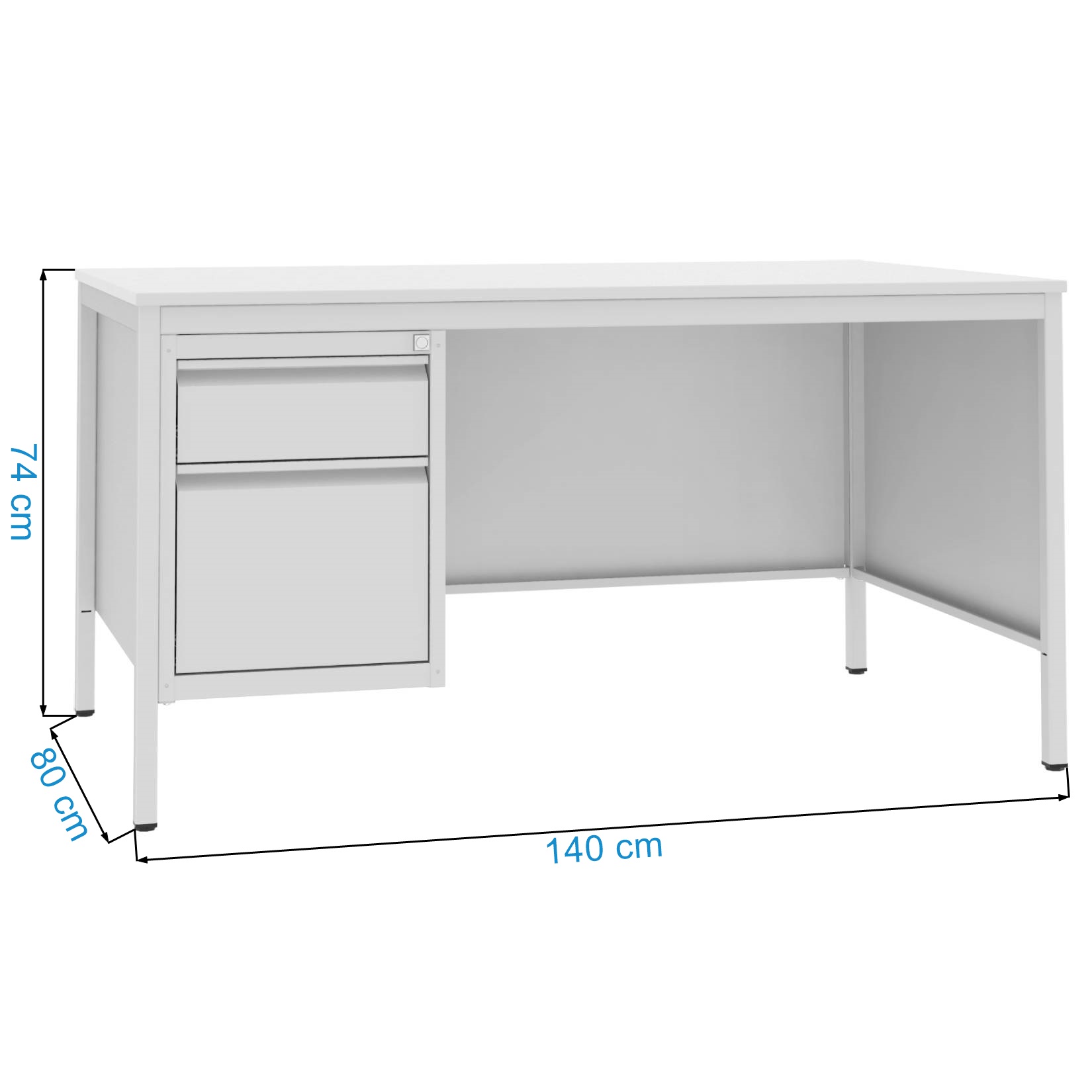 Wymiary biurka medycznego Malow BIM 022 ST