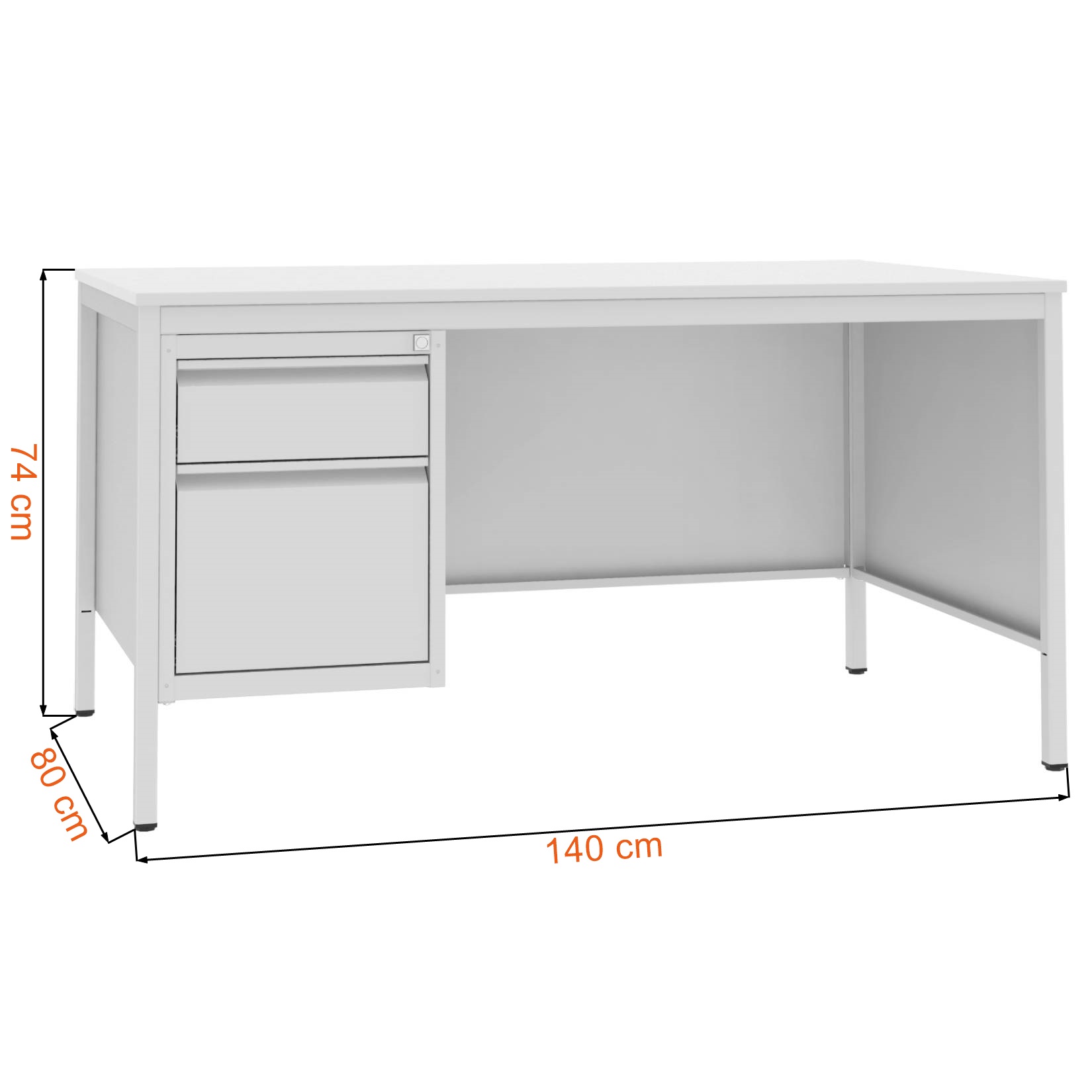 Wymiary biurka medycznego Malow BIM 022 ST