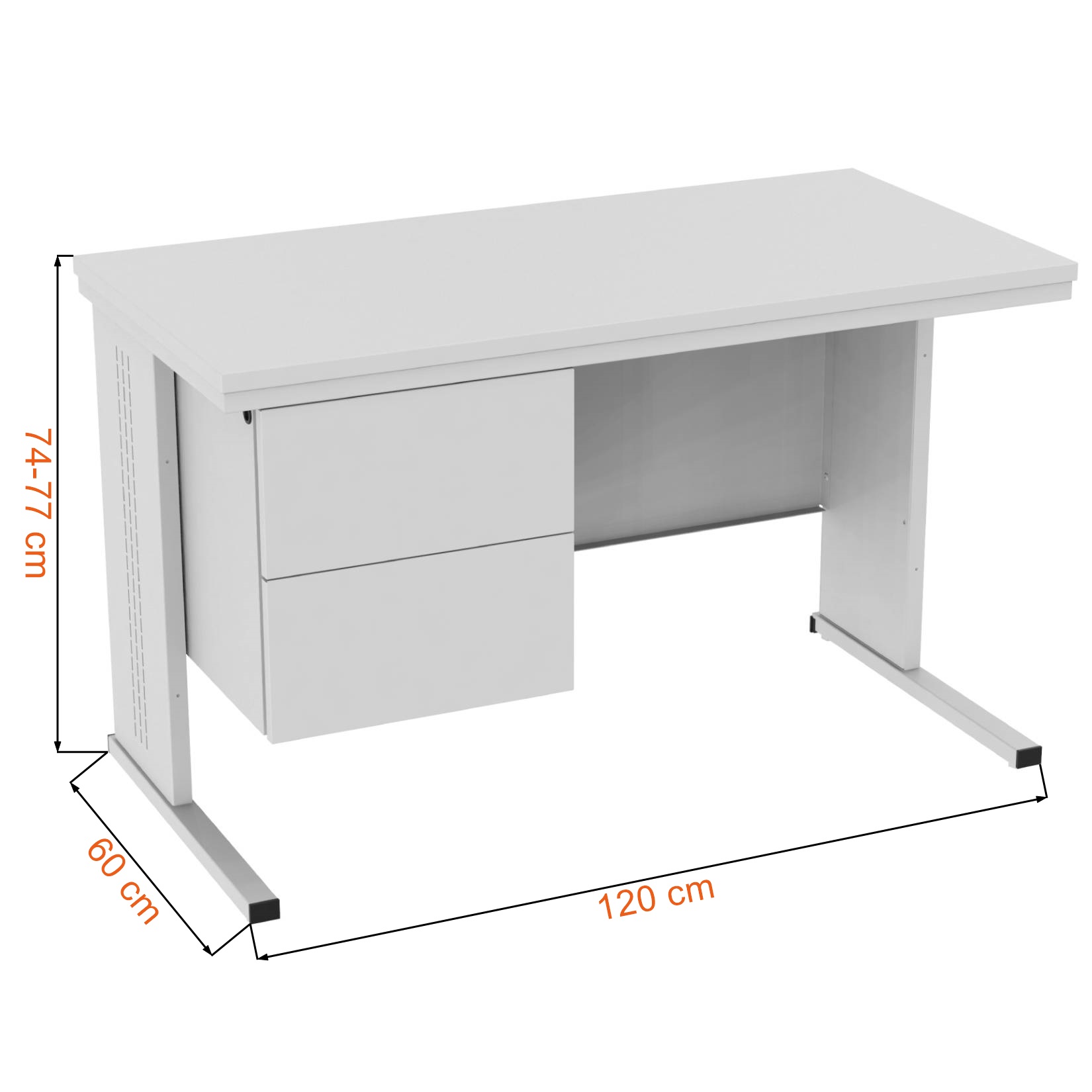 Wymiary biurka do gabinetu lekarskiego Malow BIM 212S