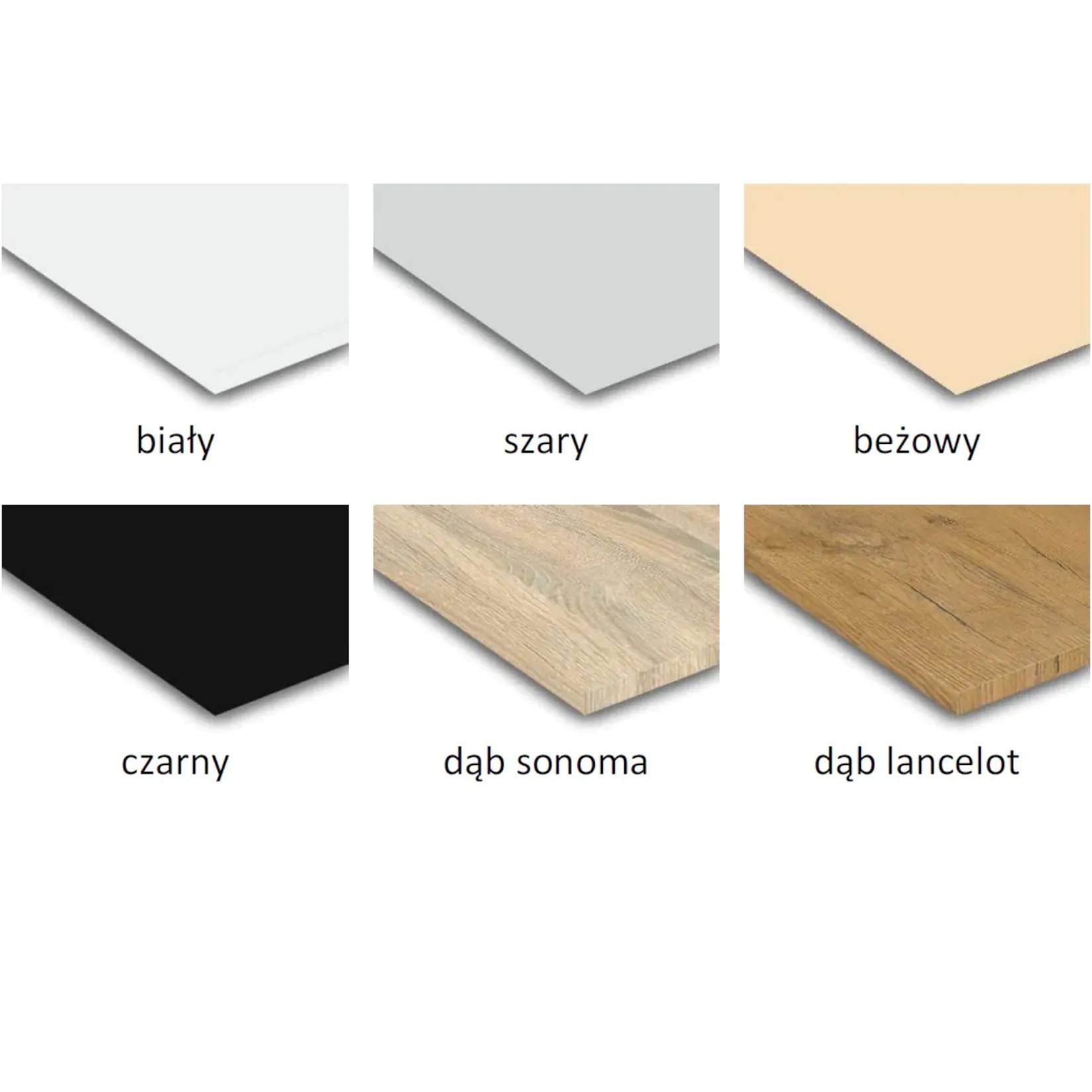 Kolory blatów do biurek z serii BIM firmy Malow