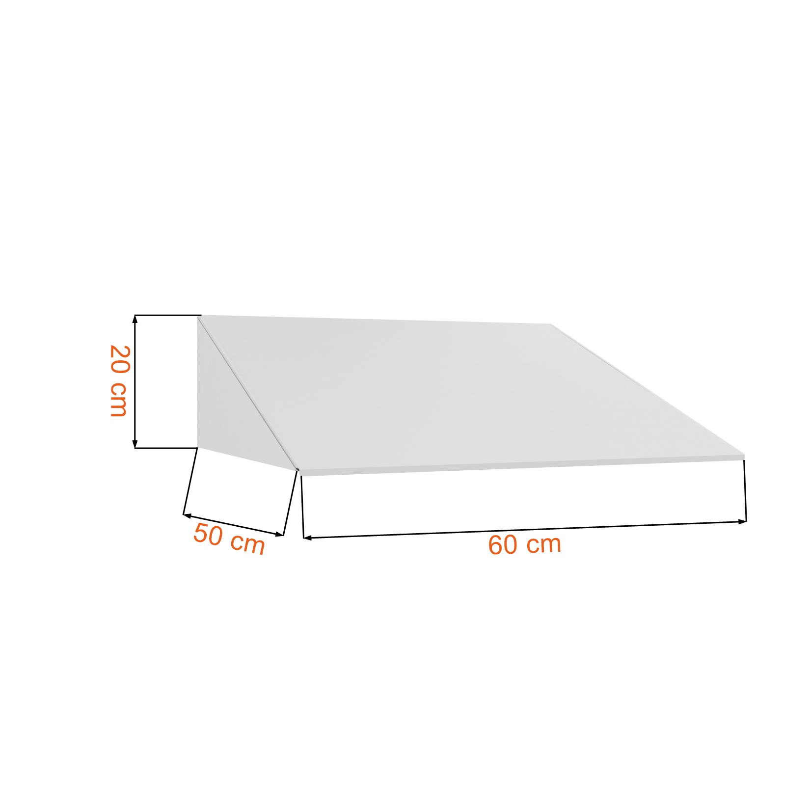Dane techniczne i wymiary daszka do szafek BHP D 320 W