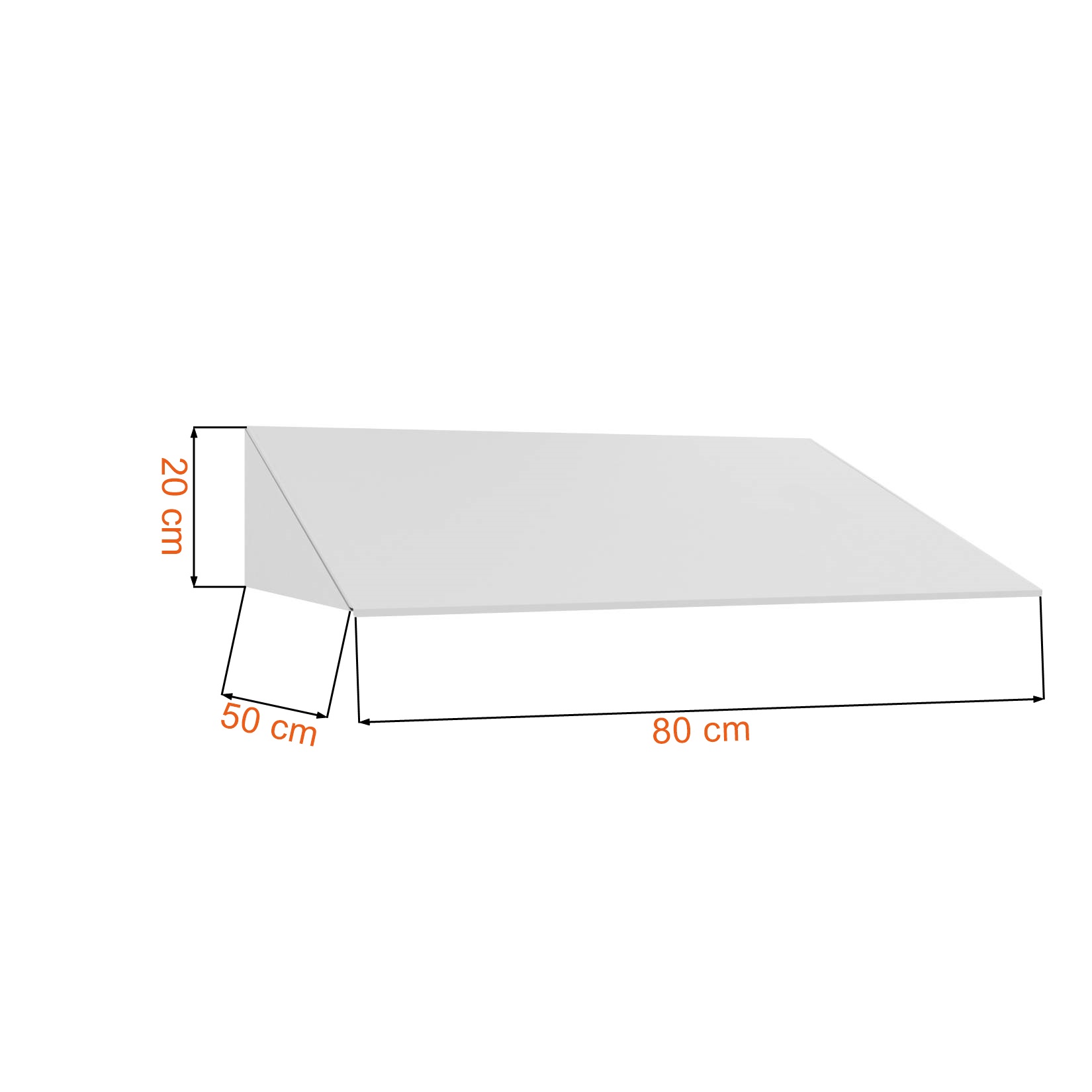 Dane techniczne i wymiary daszka do szafek BHP D 420 W