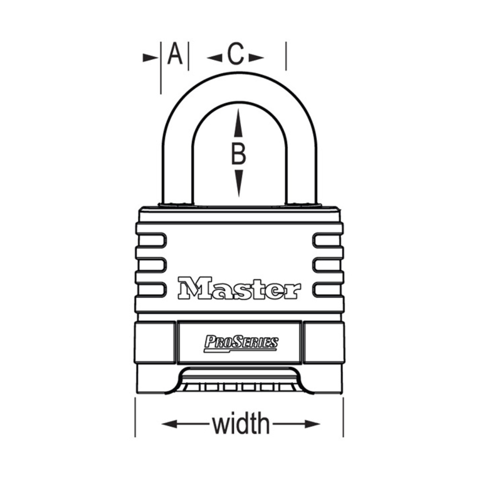 Wymiary kłódki Master Lock 1175LHSS ProSeries