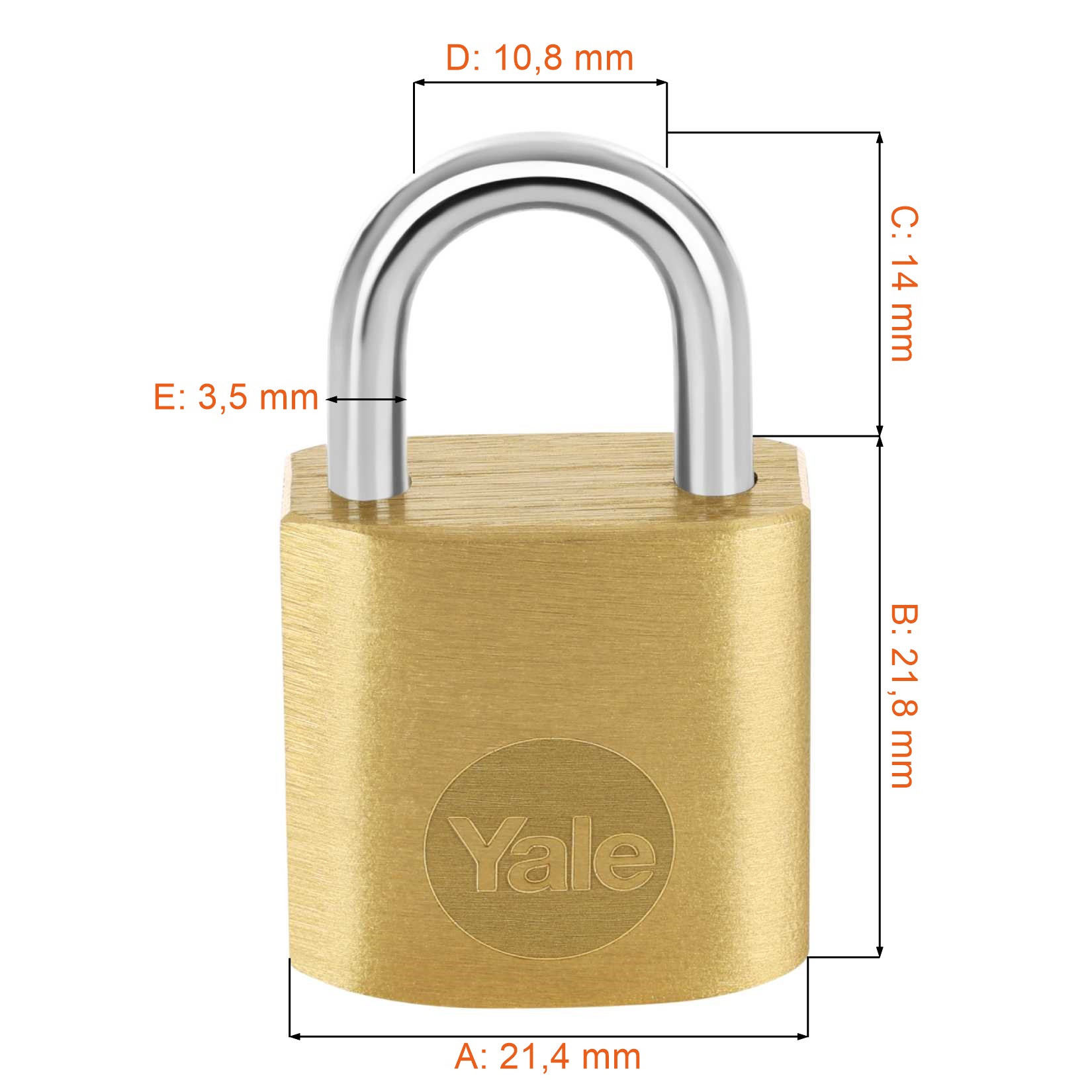 Kłódka na bagaż Yale Y110B/20/111/2 - wymiary